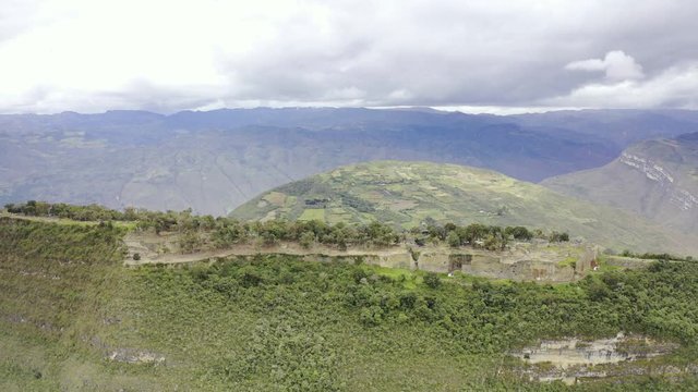 Aerial shot of Kuelap, Peru