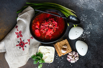 Ukrainian beetroot soup borscht