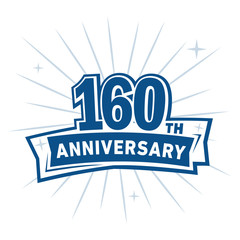 160 years anniversary celebration logo design template. Vector and illustration.