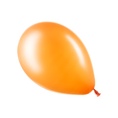 Single orange helium balloon, element of decorations