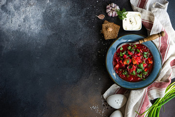 Ukrainian beetroot soup borscht