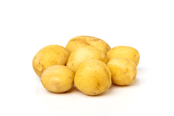Boiled potato isolated on white background.