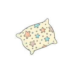 Good night and sweet dreams design element the pillow vector illustration isolated.