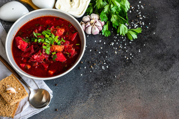 Ukrainian beetroot soup borscht