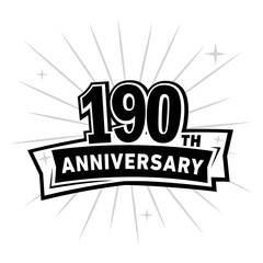 190 years anniversary celebration logo design template. Vector and illustration.