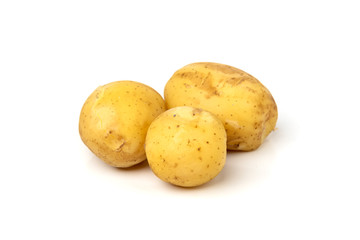 Boiled potato isolated on white background.