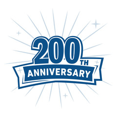 200 years anniversary celebration logo design template. Vector and illustration.
