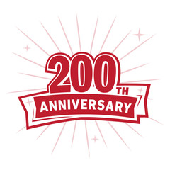 200 years anniversary celebration logo design template. Vector and illustration.