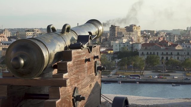 Soldiers practice before the cannon firing ceremony at El Morro castle in havana, Cuba