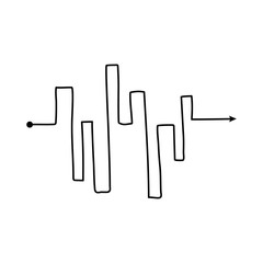 Complicated arrow line with staircase ladder shape