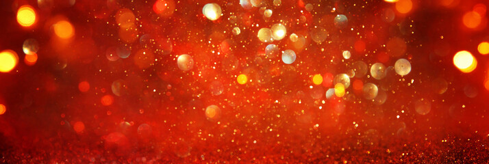 background of abstract Red glitter lights. defocused. banner