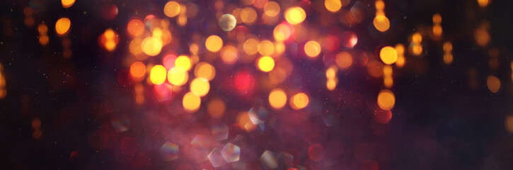 background of abstract Red glitter lights. defocused. banner