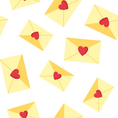 Seamless pattern with love envelopes