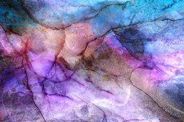 Naklejka premium Part of original alcohol ink painting, macro photo