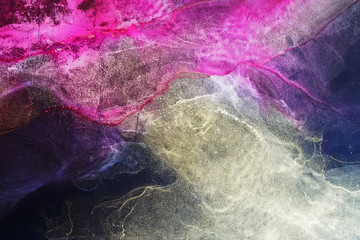 Part of original alcohol ink painting, macro photo
