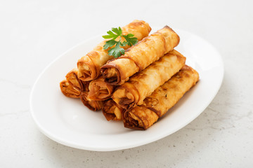 Deep Fried Turkish Cigar Shaped Rolls - Spring roll Sigara Borek.