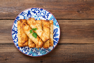 Deep Fried Turkish Cigar Shaped Rolls - Spring roll Sigara Borek.