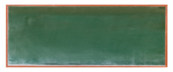 Empty green chalkboard texture hang on the white wall. double frame from greenboard and white...