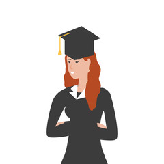 yound student girl graduated character