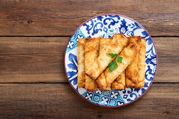 Deep Fried Turkish Cigar Shaped Rolls - Spring roll Sigara Borek.
