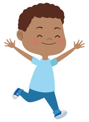 Happy kid having fun cartoons