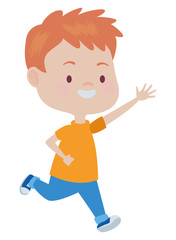 Happy kid having fun cartoons