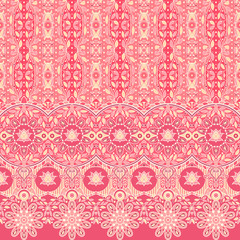 Beautiful seamless floral background with lace border