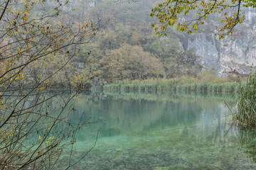 Beautiful fall landscape in Croatia, Plitvice national park