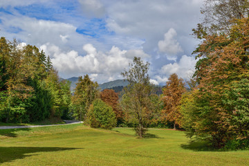 Fototapeta na wymiar Beautiful landscape in Slovenia, in the fall