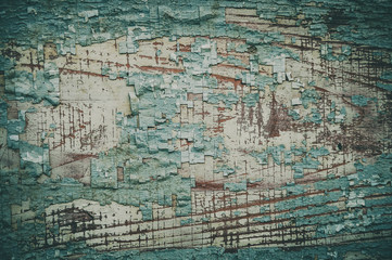 Grungy cracked wood background, blue/brown color texture