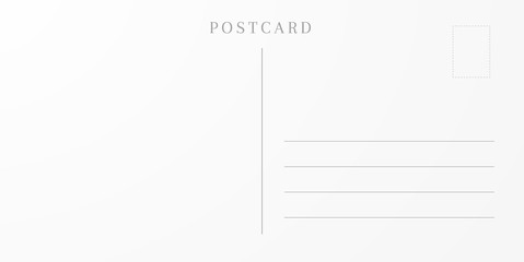 Blank postcard backside. Template of an empty travel card. - obrazy, fototapety, plakaty