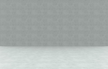 3d rendering. Empty cement cornor room wall design background.
