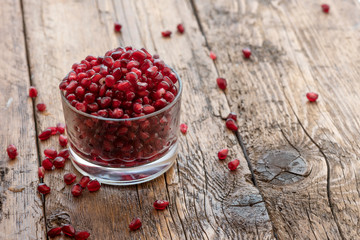 Pomegranate red grains