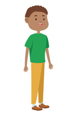 Teenager person smiling and greeting cartoon