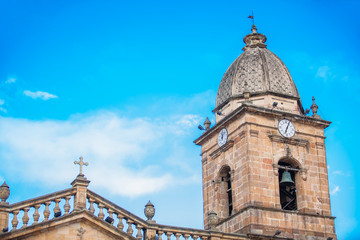 Fototapeta premium Cathedral Basilica of St. James the Apostle the oldest Roman Catholic cathedral of Colombia built on 1598 located in Tunja city