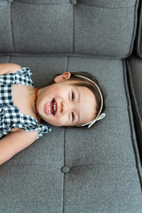 Toddler Girl in Black and White Gingham Romper