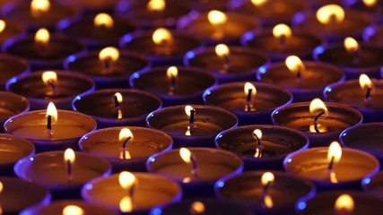 Lots of candles with shallow depth.