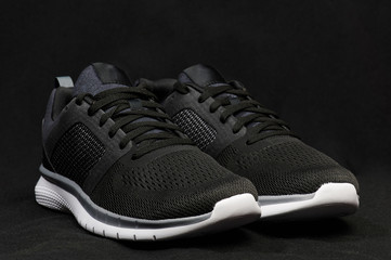 Angle view of modern dark shoes