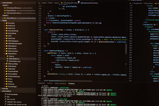Code redactor (IDE) with open javascript project using react