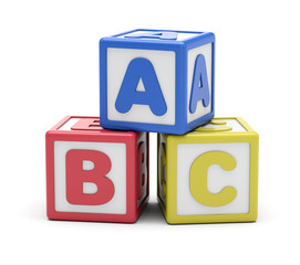 ABC Alphabet Blocks On White Background