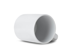 White mug cup mockup for your design isolated on white background with clipping path.