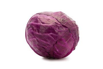 Red Cabbage isolated on white background with clipping path.