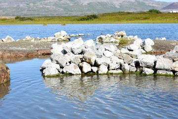 Natural hot geothermal springs in the Iceland, Snaefellsnes Peninsula, Europe.