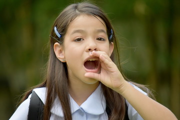 A Female Student Shouting
