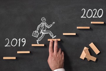 Business Progress And Challenge Concept For New Year 2020