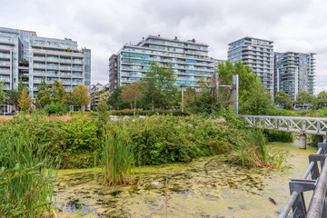 Fototapeta premium Nowoczesne budynki mieszkalne w Vancouver, Kolumbia Brytyjska, Kanada.