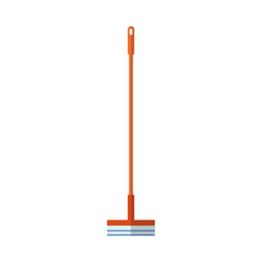 Isolated flat broom icon on white background - house cleaning tool