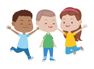 Cute happy kids having fun