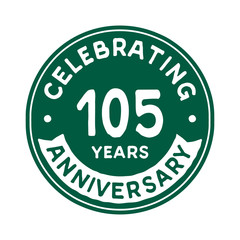 105 years anniversary logo template. Vector and illustration.