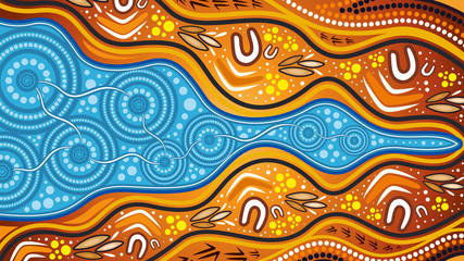 Illustration based on aboriginal style of background.
